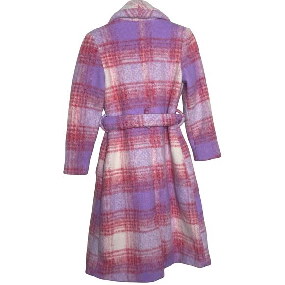 Hutch Pink White Plaid Tie-Waist Kat Coat Sz XS - Picture 5 of 8